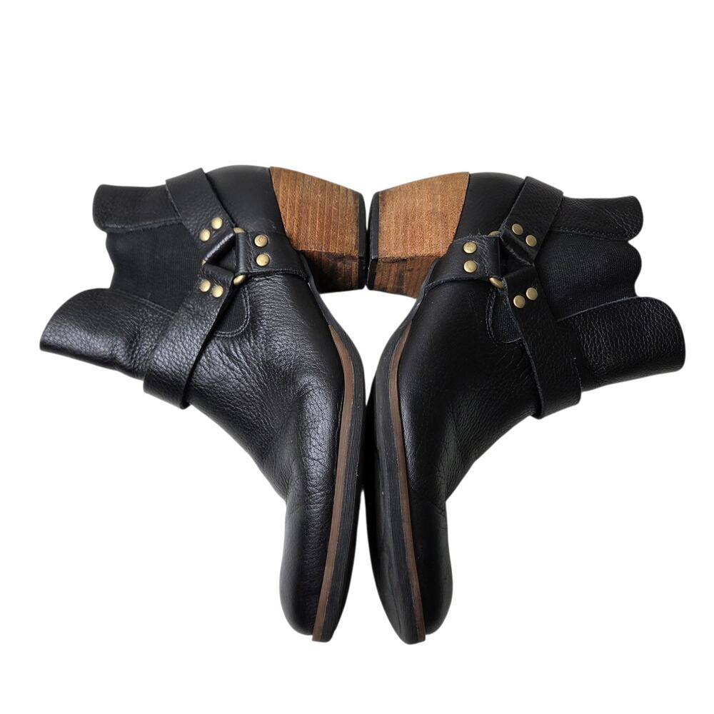 Korks Cyanna Black Pebbled Leather Boot Womens SZ 8.5 Harness Western Boho - Picture 5 of 11